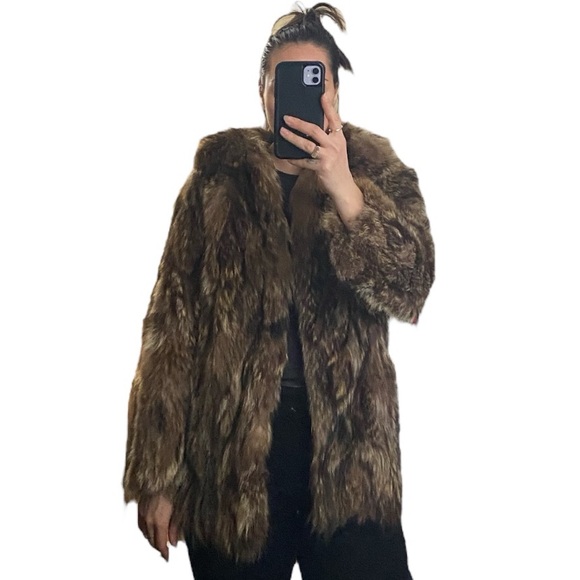 Vintage brown multi Fur Coat - Picture 5 of 11